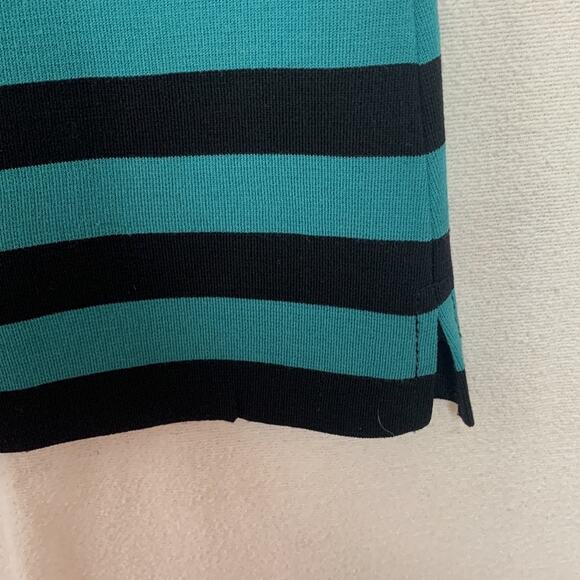 st John womens small p knit wool tank top sleeveless black blue stripe casual - Picture 4 of 8